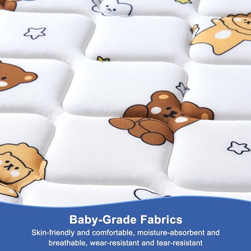 Image of Mini Crib Mattress 38 inch x 24 inch x 4 inch- Firm Support and Comfort Premium Foam,Noiseless and Odorless,Hypoallergenic Mini Crib Mattress,Fits Mini and Portable Cribs,Dual Sided with Soft Breathable Fabric
