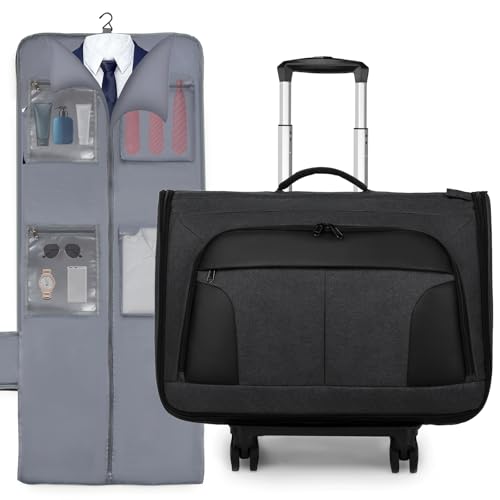 Rolling Garment Bag, Large Carry On Garment Bag With Wheels, Men Women Suit Carry On Garment Bag for Travel Business