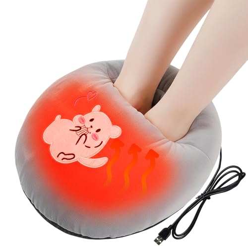 ZONSUSE Calentador de Pies Squirrel, Calentador de Pies Eléctrico 5V 2A USB, Calienta Pies Electrico de Dibujos Animados, Calor Constante 45 °C, Plug and Play, Regalo para Familia Amigos (Ardilla)