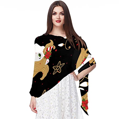 Foulard en mousseline de soie de qualité supérieure imprimé licorne femme