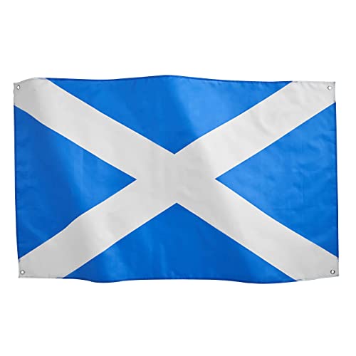 Runesol Scotland National Flag 3x5ft, 91x152cm, Six Nations Rugby Burns Night, Saltire St Andrew's Cross Banner, 4 Grommets