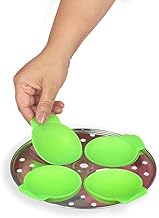 AENCI Premium Silicone Idli I Idly Maker I Idli Liners Original, Green | | Multipurpose- Dhokla Maker | Cupcake I Muffin Maker | Non -Stick | Perfect round shaped Idlis I Food Grade Silicone | BPA Free | Minimum Wastage of Batter | No greasing | Oven, Mic