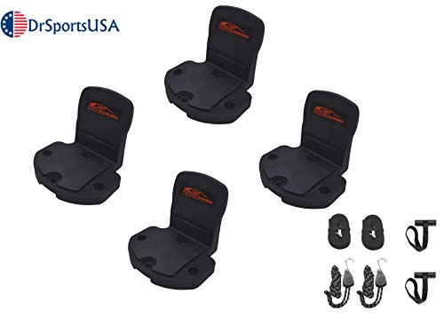 DrSportsUSA Universal Kayak Rack and Canoe Carrier Rooftop Mount on SUV, Car and Truck with Bow and Stern Lines Suitable for Canoe, SUP, Kayaks, Surfboard