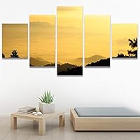 SIGNWIN 5 Panel Canvas Wall Art Modern Art Coastal Colorful Multicolor Photography Romantics Sunset for Home Decorations Ready to Hang - 60