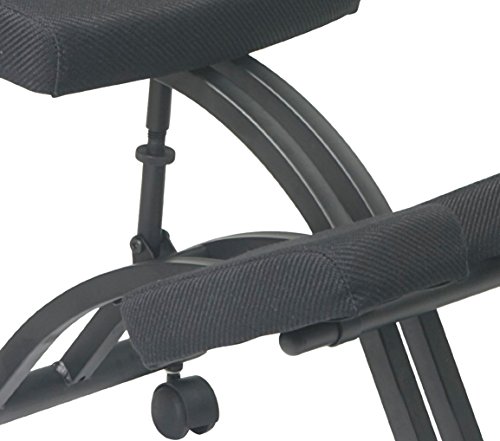 Office Star KC Series Ergonomically Designed Knee Chair with Memory Foam Padding and Casters, Manual Height Adjustment, Black - Thumbnail 4