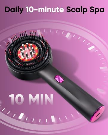 Image of BINSBARRY Premium Head Scalp Electric Massager Comb | Scalp Massaging Brush with 3 In 1 Hair Oil Applicator | IPX7 Water Resistant,Portable Deep Massager For Hair & Head Relaxation at Home | Shiatsu Massage for Hair Growth /Stress Relax (Multicolor)