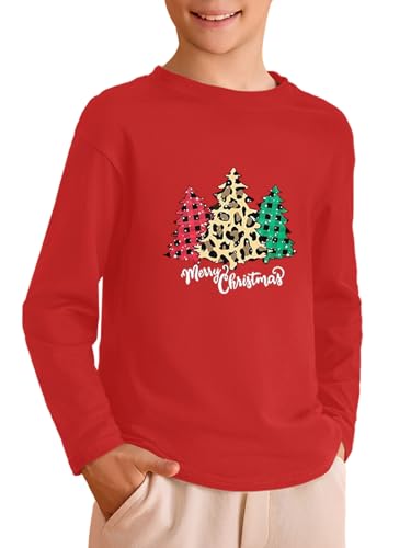 Image of Haloumoning Kids Boys Long Sleeve Crewneck T-Shirts Tee Tops 5-14 Years