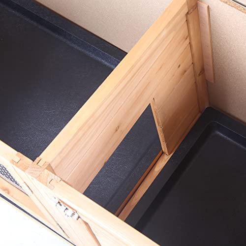 Pawhut USD51-132YL0131 Wooden Rabbit Hutch Bunny Hutch Cage Guinea Pig thumb #7