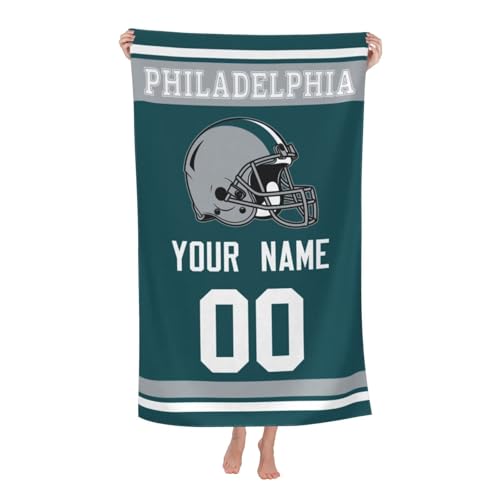Philadel Custom Football Beach Towel with Name & Number
