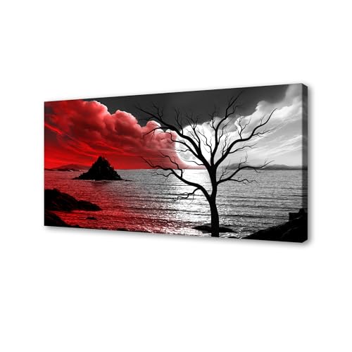 Baisuwallart B0362 The Cloud Tree 1 Panels Modern Giclee Canvas Prints Artwork Abstract Seascape Paintings Reproduction Sea Beach Pictures Printed on Canvas Wall Art for Home Decorations Wall Decor