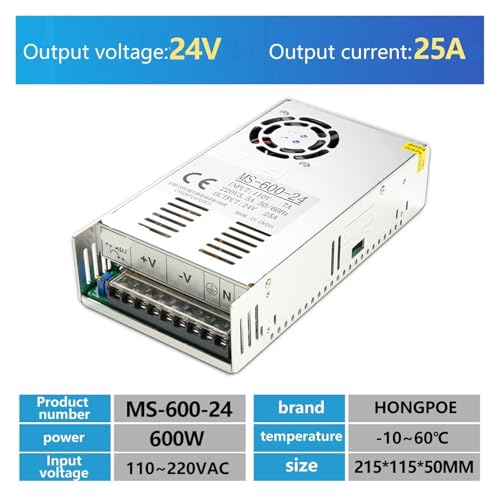 Alimentation 110V-220V CA vers 24V CC 25A pour projet électronique - 3