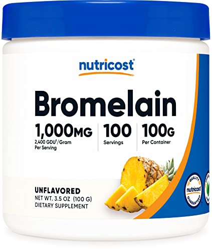 Nutricost Bromelain Powder 100 Grams - Bromelain (2400 GDU/g), Non-GMO, Vegetarian, Gluten Free
