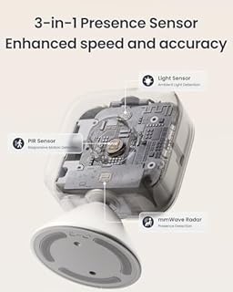 SwitchBot Smart mmWave Radar Motion Sensor, Bluetooth Presence Sensor with Dynamic Detection & Zone Positioning, Compatible with Alexa, HomeKit & Apple Home via SwitchBot Hub (Presence Sensor)