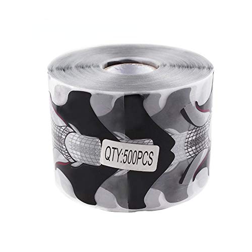 Beauty Leader 500 Pcs/Roll Nail Form Stickers Clear Nail Art Guide Form Acrylic UV Gel Tips Extension (Black Butterfly Design)