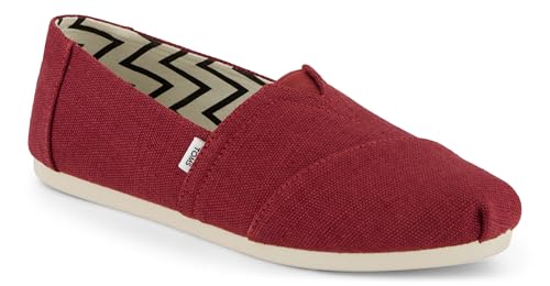 TOMS Women's Alpargata Classic Espadrille, Ruby Heritage Canvas, 7