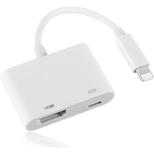 Lightning HDMI Adapter, Upgraded 2023 [Apple MFi Certified] Lightning to Digital AV Adapter, iPhone HDMI Adapter 1080P Video & Audio Sync Screen Video Connector for iPhone 13/SE/12/11/XR/X/8/7/iPad