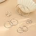 FUNRUN JEWELRY 5 Pairs 925 Sterling Silver Hoop Earrings for Women-Small 14K Gold Silver Hoops Earrings,Hypoallergenic Silver Hoop Earring for Women-Medium Big Hoops Stack Earring 10/14/20/30/40mm