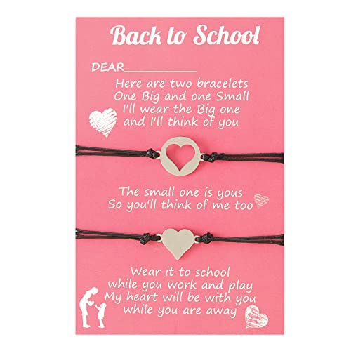 FUTIMELY Heart Bracelet Gifts Mommy and Me Matching Heart Wish Bracelet Set for Mother Bracelets