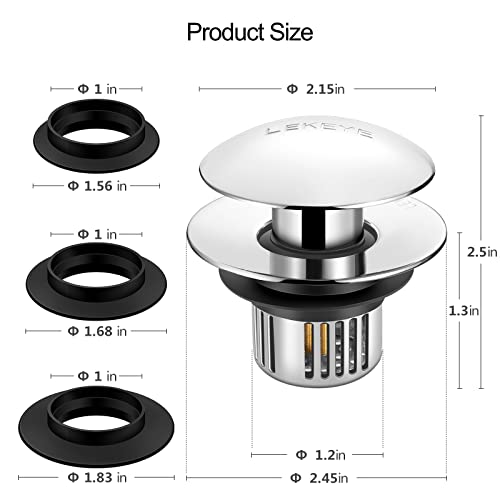Lekeye Shower Drain Hair Catcher | Bathtub Stopper | Pop Up Bathroom Sink Stopper | Drain Plug With Filter Hair Catcher Shower Drain… #TOP1