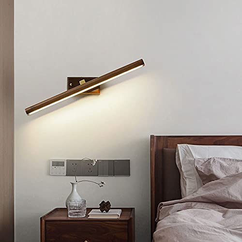 Applique en Noyer Lampe de Miroir LED Orientable 360°
