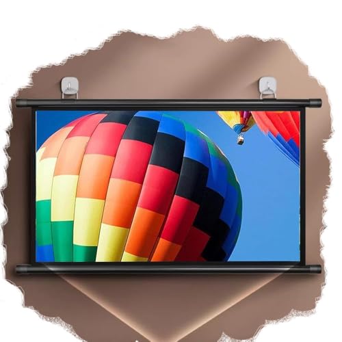MACAGGTNTU 30/40/50/60/72 Zoll Beamer Leinwand Manuell Projektionsschirm Rollo-Leinwand Projektionsleinwand HD Filmleinwand Für Heimkino Outdoor ﻿(60 Inch (16:9))