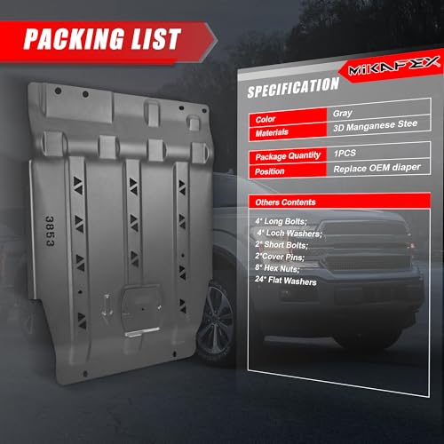 Image of 2025 Upgrade Transmission Skid Plate Compatible with 2015-2022 Ford F150 3D Manganese Steel Splash Panel Shield Replace OEM Diaper