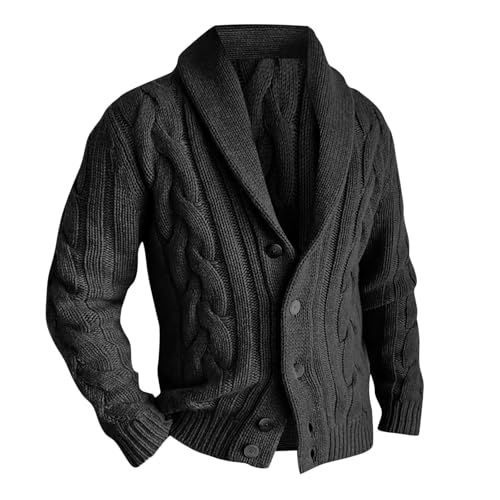 Pull tricoté à col châle masculin en maille côtelée premium - 3