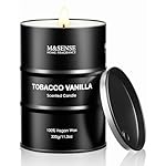 M&SENSE Scented Candle, Tobacco Vanilla Medium Jar Candle Gifts for Men, 60 Hours Slow Burning Natural Soy Candles 11.3oz, Stress Relief Aromatherapy Candles Home Decor, Valentines Day Gifts for Him