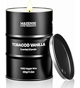M&SENSE Scented Candle, Tobacco Vanilla Medium Jar Candle Gifts for Men, 70 Hours Slow Burning Na...