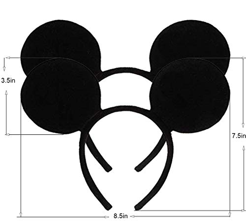 Image of FANYITY Mouse Ears Headbands Sequin Hair Band for Girls Women Boys Party, 2 Pieces (BLack)