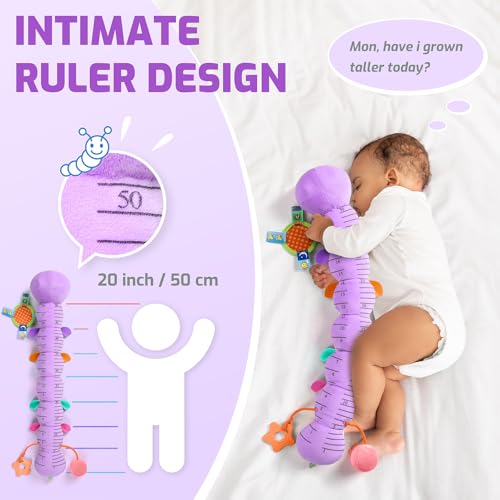 Image of Sumobaby Baby Toys 0-6 6-12 Months, Music Caterpillar Plush Toy with Baby Mirror, Pull String&Crinkle Rattle,Infant Teething Toys,Tummy Time for 0-3-6-12 Month Boys Girls Newborn Gifts (Purple-Leaf)
