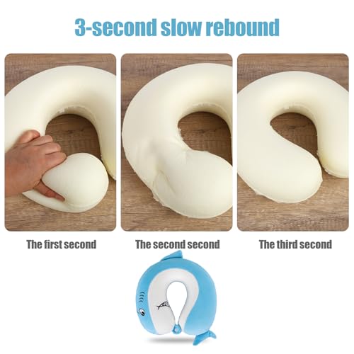 Travel-Pillow-Cartoon-Animal-Neck-Support-Pillow-30-30cm-Memory-Foam-Neck-Pillow-U-Shaped-Elasticity-Kids-Travel-Pillow-Portable-U-Shaped-Cushion-for-Car-Airplane-Train-Office-Home-G