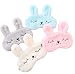 4 Pack Cute Animal Rabbit Sleeping Eye Mask Soft Plush Blindfold Sleep Masks Eye Cover for Kids Girls Women Home Sleeping Traveling