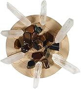 Healing Crystal Natural Tiger Eye Crystal Set-20g Crushed Stone 1Pcs Hexagonal Prism 17x35cm Orna...