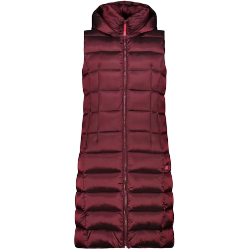 Chaleco mujer CMP con capucha fija en color negro para montaña