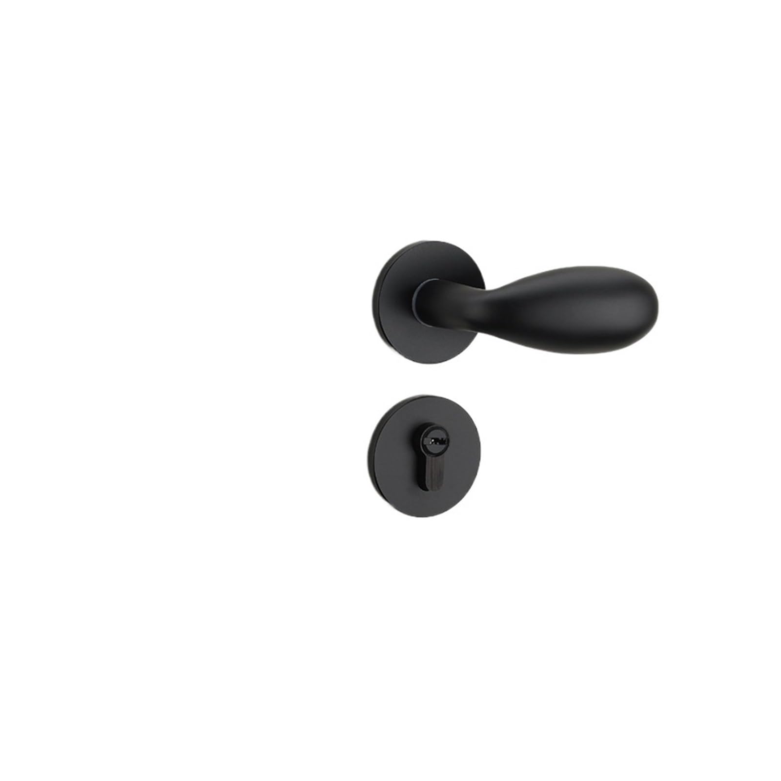 Serrure de porte noire silencieuse pour chambre à coucher confort