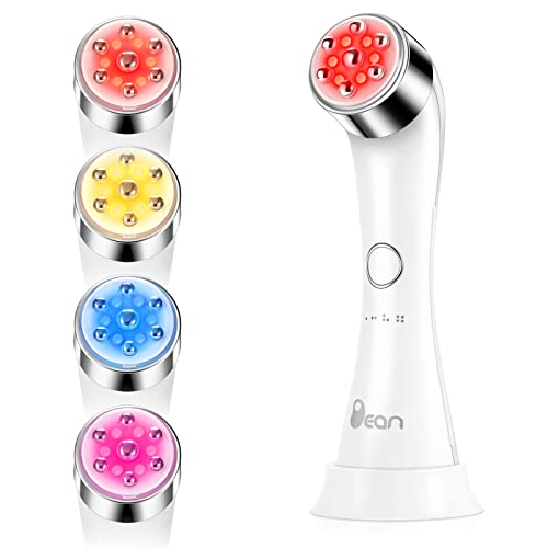 Máquina de estiramiento de la piel, máquina de terapia de luz LED de 4 colores, promueve la absorción de crema facial, fortalece la elasticidad, modificando las arrugas, cuidado profesional, antienvejecimiento y cuidado de la piel.