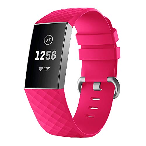 Jennyfly Correa deportiva Charge 4 para mujer, tamaño pequeño, suave, resistente al sudor, silicona, impermeable, accesorios ajustables de 5.5 a 7.1 pulgadas, para Fitbit Charge 4/Charge 3/3 SE, color