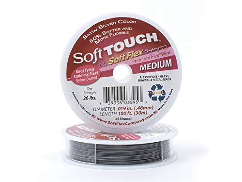 Soft Flex Beading Wire, Satin Silver