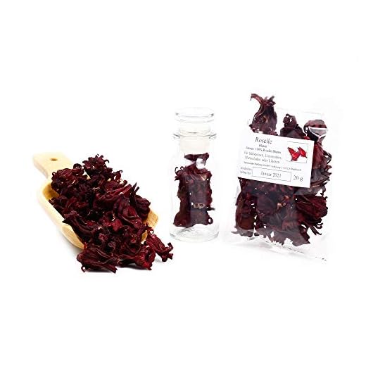 Hibiskusblüten | Roselle Blüten ganz | Blütenblätter naturbelassen | lila Lebensmittelfarbe vegan | glutenfrei |20g