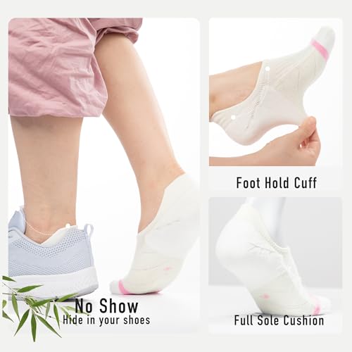 BRISIRA Bamboo Viscose Coolmax Running Golf No Show Socks Women Compression Moisture Wicking Performance Low Cut Tab Athletic4