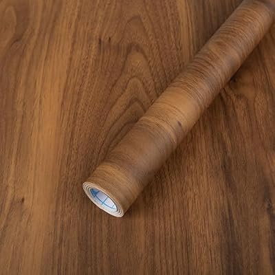 Abyssaly Wood Contact Paper, Brown Wood Peel and Stick Wallpaper for Cabinets, Self Adhesive Waterproof Wall Paper for Furniture Countertops Drawer Shelf Liner 17.7" X 118"