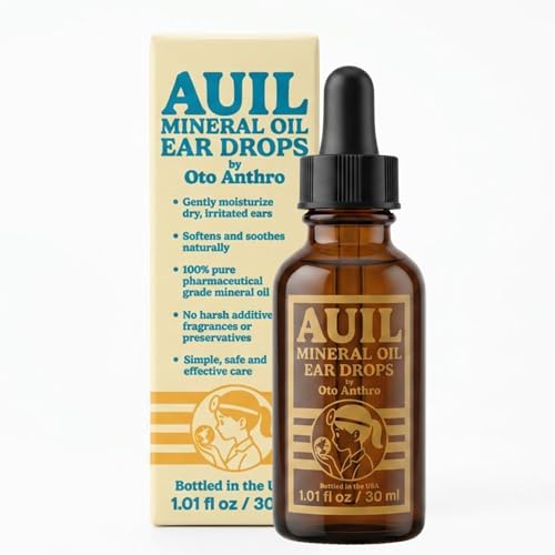 Auil - Mineral Oil Ear Drops - Pharmaceutical Grade Natural Ear Care for Dry Irritated Ears Ear Wax Itchy Ears and Swimming - No Harsh Additives - Doctor Curated and Bottled in USA
