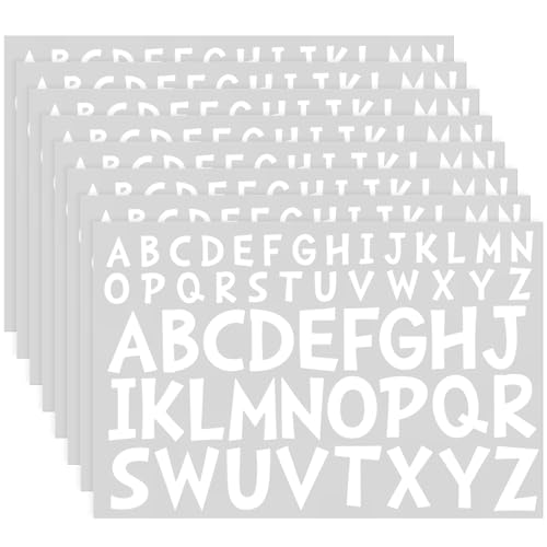 TaoBary 416 Pcs Alphabet Letter Stickers, 1 Inch, 2 Inch, White