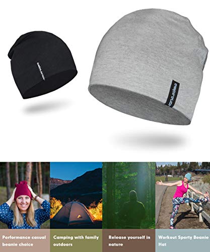 Empirelion 9" Multifunctional Lightweight Beanies Hats, Running Skull Cap Helmet Liner Sleep Caps For Men Women (Light Grey Mel., 1) #TOP3