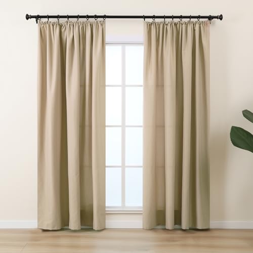 L.Z.E Non-See-Through Curtains Sand Beige