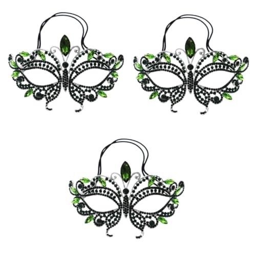 Masque de Carnaval Healvian Lot de 3 Loups de Mascarade en Strass pour Femmes