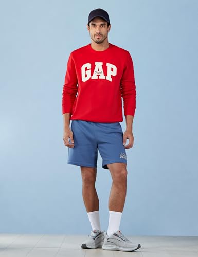 Image of Gap Men Embroidered Standard Fit Mid Rise Shorts