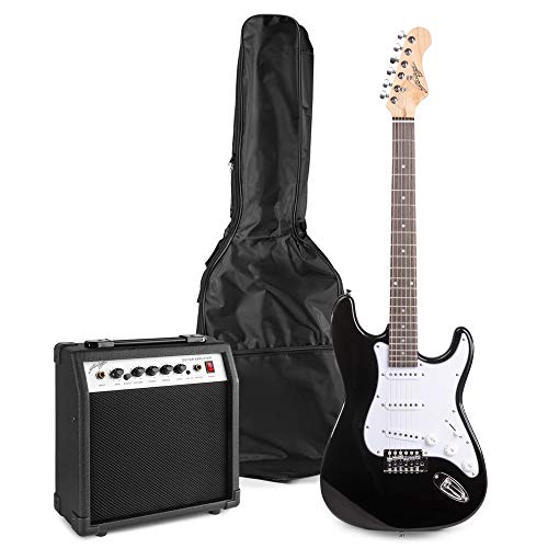 Johnny Brook Standard Guitar Kit with 20W Colour Coded Combo Amplifier - Colour Black