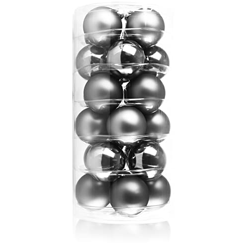 com-four® 24x Weihnachtskugeln, Christbaumkugeln aus echtem Glas für...
